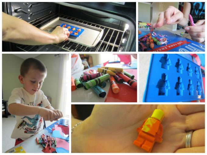 Making Cool Party Favors By Baking Crayons In Lego Man Molds