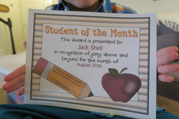 Dear Jack: You were Chosen as the 1st “Student of the Month” by Your Kindergarten Teacher (Despite My Parenting Style)